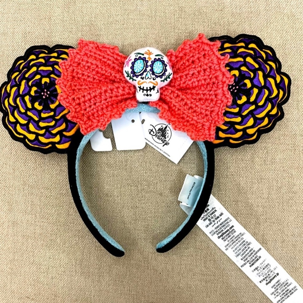 Disney Parks 2022 Coco Day of The Dead Skull Mickey Minnie Ear Headband